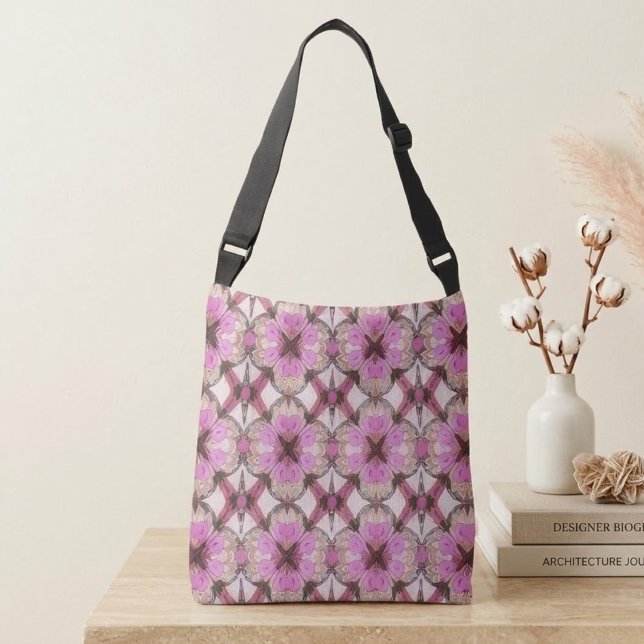 Boho Rosa Blommig Axelväska (Skapare uppladdad)