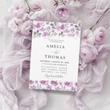 Boho Rosa Blommig Bröllopsinbjudan