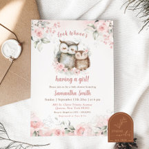 Boho Rosa Blommig Ugglor Barnkalas