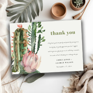 BOHO ROSA BLOMMIGT CACTI FOLIAGE BRÖLLOP TACK INBJUDNINGAR