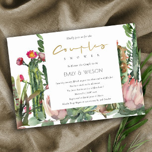 BOHO ROSA BLOMMIGT CACTI FOLIAGE PAR SHOWER INBJUDNINGAR