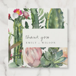 BOHO ROSA BLOMMIGT DESERT CACTI FOLIAGE TACK GÅVOR ETIKETTER