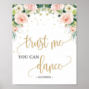 Boho rosa blommigt litar på att du kan dansa poster