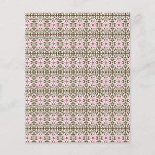 Boho Rosa Blommigt Mönster Lyxig Dekor Flygblad