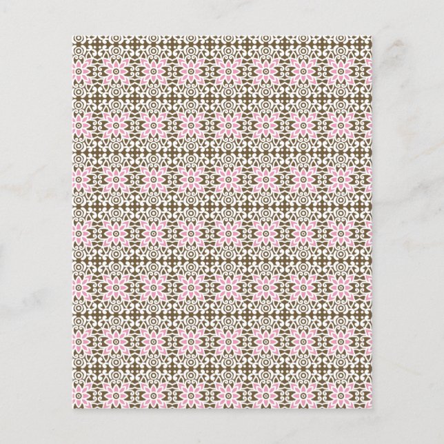 Boho Rosa Blommigt Mönster Lyxig Dekor Flygblad (Framsidan)