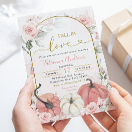 Boho Rosa Blommigt Pumpkin Fall i Kärlek Shower Inbjudningar