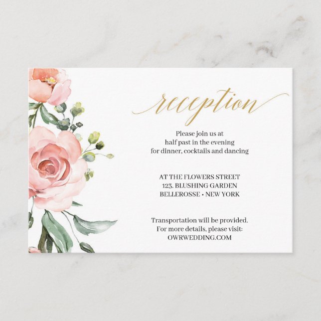 Boho  Rosa Blommigt Ro Guld Geometric Tilläggskort (Framsida)