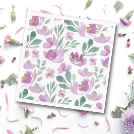 Boho  Rosa Blommönster Bröllop Pappersservett