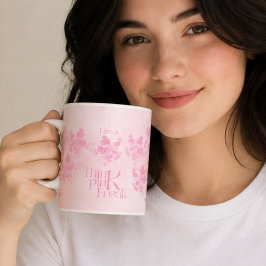 Boho Rosa Blommönster i Vattenfärg Stil Kaffemugg