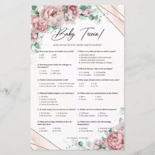 Boho rosa blommor eucalyptus Baby trivia