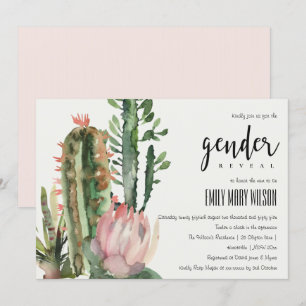 BOHO ROSA BLOMSTER ÖKEN KAKTUSAR DJUR LIVSVISNING INBJUDNINGAR