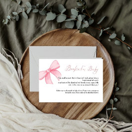 Boho Rosa Bow bok för baby-visitkort Tilläggskort