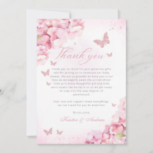 Boho Rosa Butterfly Kisses Blommigt Girl Baby Show Tack Kort