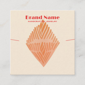 Boho Rosa Charm Minimalist Art Necklace Visning Fyrkantigt Visitkort