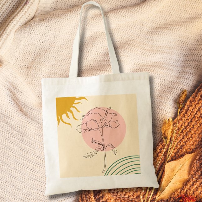 Boho Rosa Cirkel Ros Och Sol Tygkasse (Skapare uppladdad)