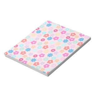 Boho Rosa Daisy Flowers Mönster Anteckningsblock