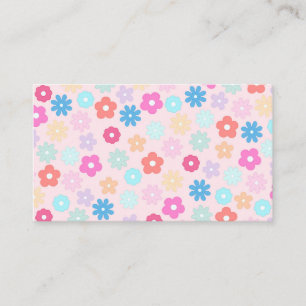 Boho Rosa Daisy Flowers Mönster Visitkort