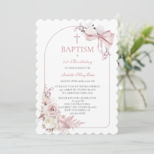 Boho Rosa Dopinvitation Flickor Mall