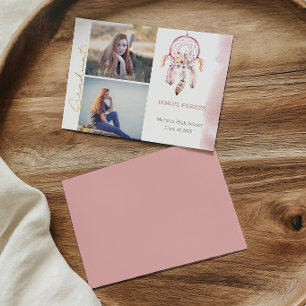 Boho Rosa Drömfångare Lägg Till Dina Bilder Examen Meddelande