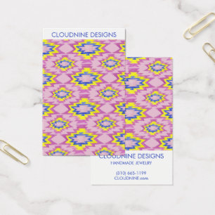 Boho Rosa Earring Necklace Jewelry Visning Card Visitkort