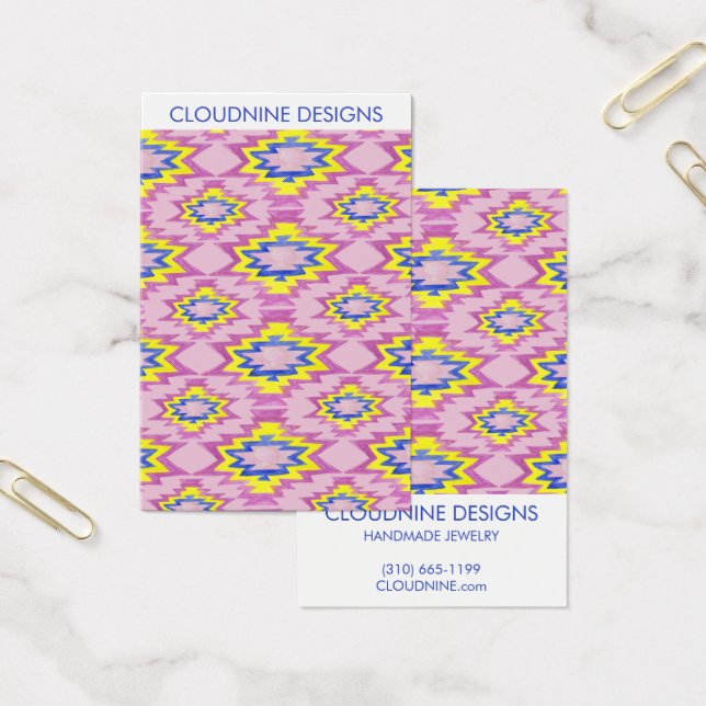 Boho Rosa Earring Necklace Jewelry Visning Card Visitkort (Kontor)