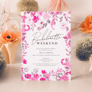 Boho  rosa, färgad bachelorette helg inbjudningar