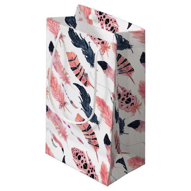 Boho Rosa Feathers (Framsidan Vinklad)