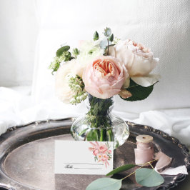 Boho Rosa Flowers Pampas Grass Bröllop Place Card Placeringskort