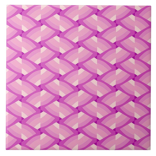 Boho Rosa Geometric Mid Century Modern Kakelplatta (Framsidan)