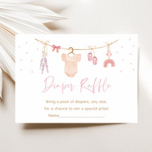 Boho  Rosa Girl Baby Shower Raffle