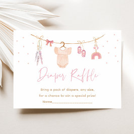 Boho  Rosa Girl Baby Shower Raffle Tilläggskort