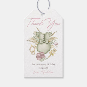 Boho Rosa Girl Baby Shower Tack Märkre Presentetikett