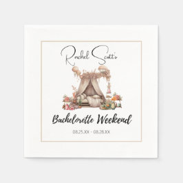 Boho Rosa Glamping Bachelorette Party Helg Pappersservett