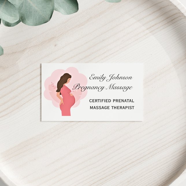Boho Rosa Gravid Prenatal Massage Therapist Visitkort (Skapare uppladdad)