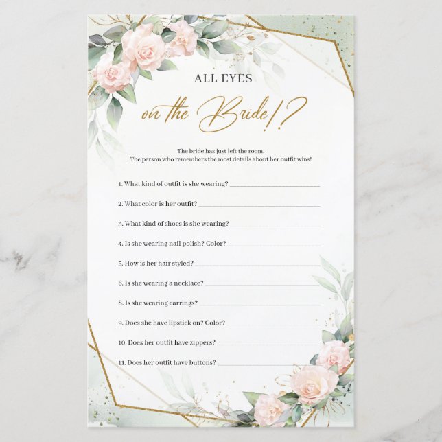 Boho  rosa Grey All ögon på bruden (Framsida)