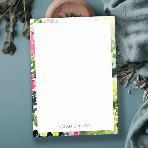 Boho Rosa Grönt Tropical Bougainvillea Bröllop Anteckningskort