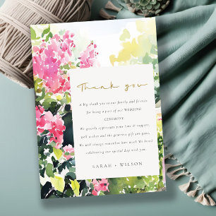 Boho Rosa Grönt Tropical Bougainvillea Bröllop Tack Kort