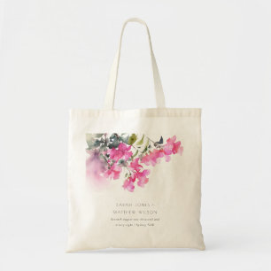 Boho Rosa Grönt Tropical Bougainvillea Bröllop Tygkasse