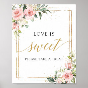 Boho Rosa Guld Geometric Kärlek är ett sött tecke Poster