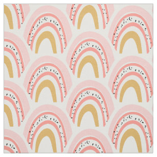 Boho Rosa Guld Rainbow Mönster Tyg