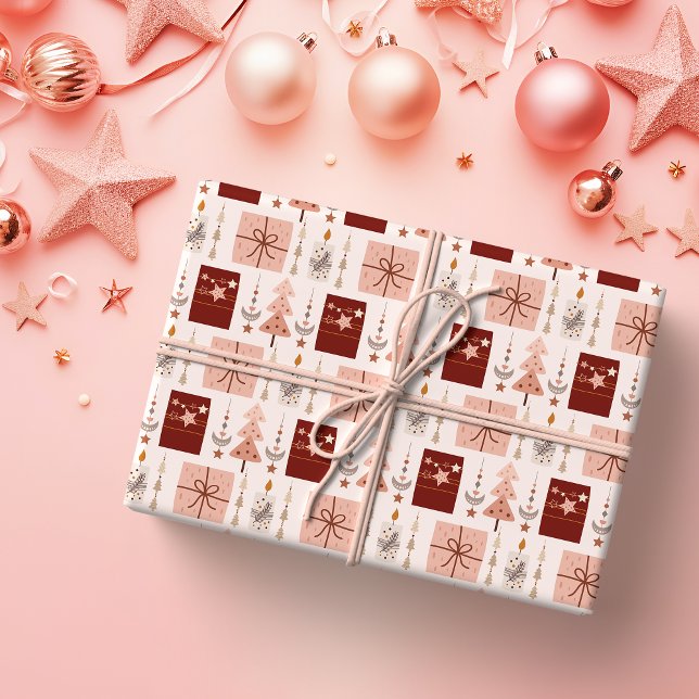 Boho Rosa Jul Presentpapper (Skapare uppladdad)