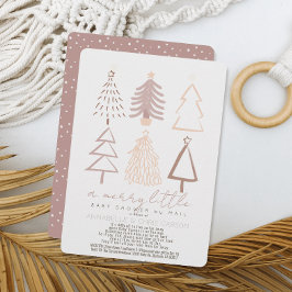 Boho Rosa Julgranar Baby Shower by Mail Inbjudningar