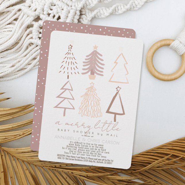 Boho Rosa Julgranar Baby Shower by Mail Inbjudningar (Skapare uppladdad)