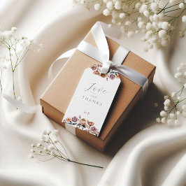 Boho Rosa Lila Blommigt Bröllop Gift Märkre Presentetikett
