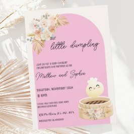 Boho Rosa Little Dumpling Baby Shower-inbjudan Inbjudningar