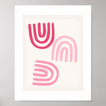 Boho Rosa Minimalist wall art poster