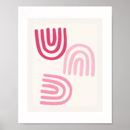 Boho Rosa Minimalist wall art poster