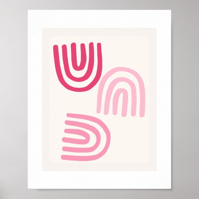 Boho Rosa Minimalist wall art poster (Framsidan)