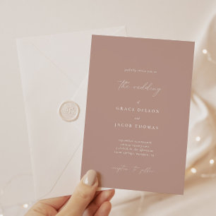 Boho  Rosa - minimalistisk bröllopsinbjudan Inbjudningar