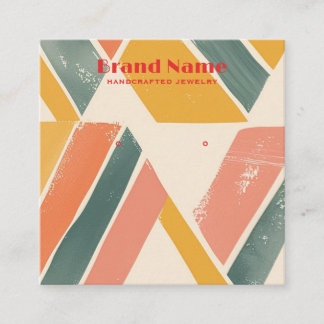 Boho Rosa Mix Minimalist Art Earring Visning Fyrkantigt Visitkort
